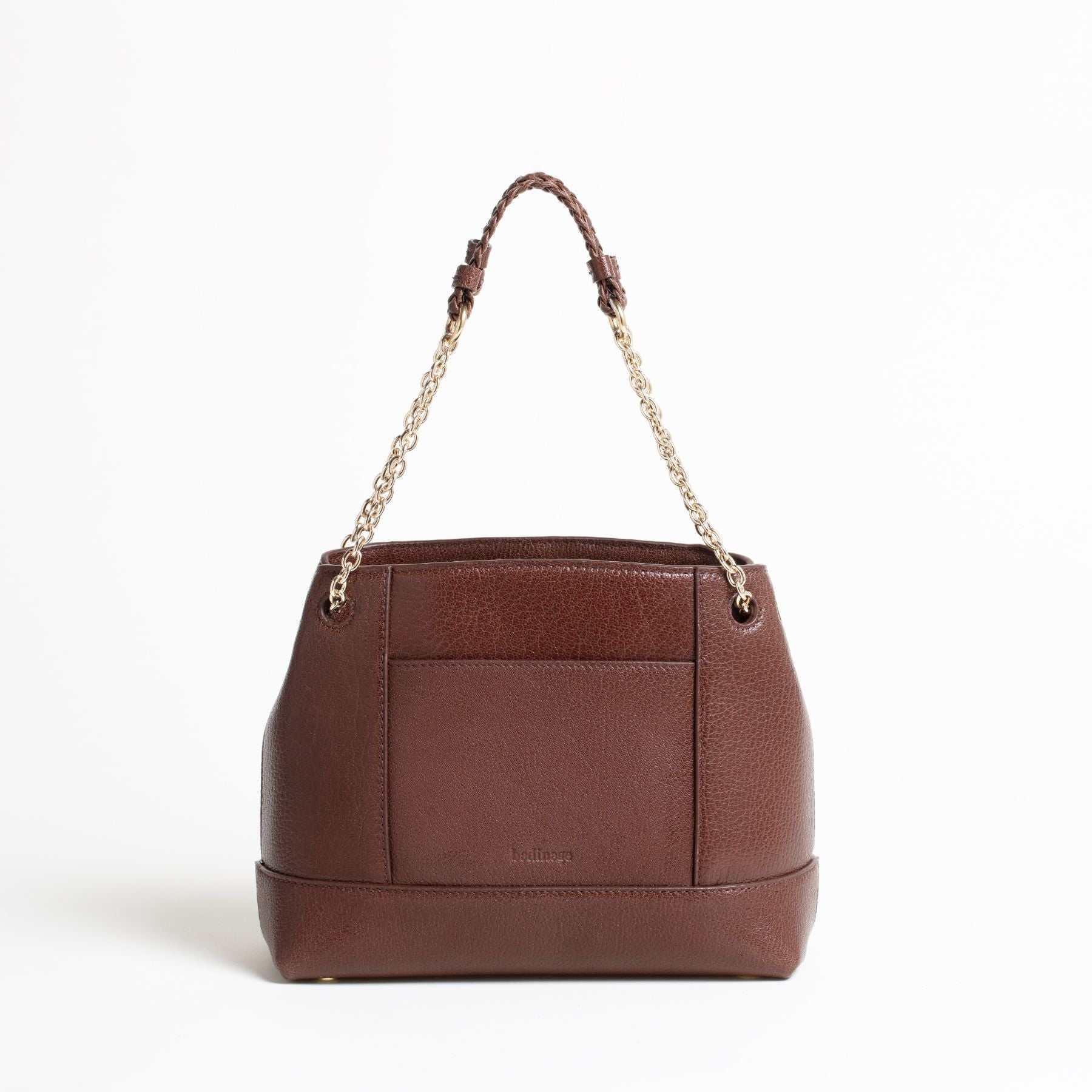 Sac en cuir Small Tote Marron Face #couleur_châtaigne